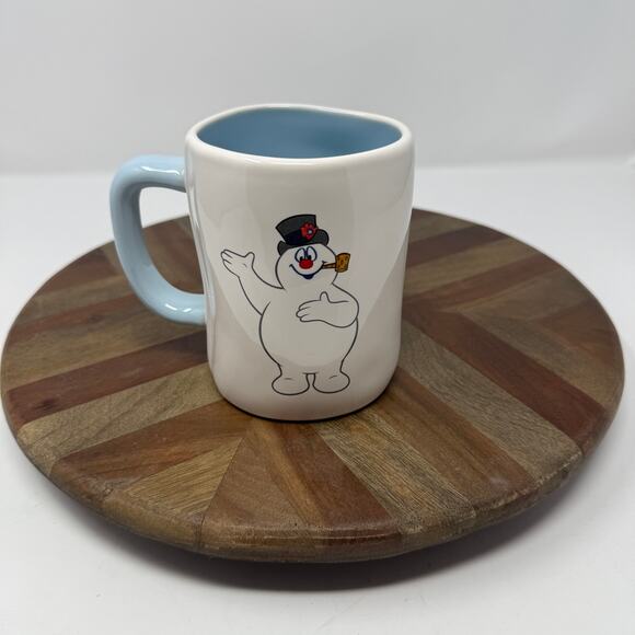 Rae Dunn HAPPY JOLLY FUN Snowman Mug Holiday Cozy Christmas Decor Collectible - Picture 7 of 9